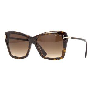 New TOM FORD Leah Havana Square FT0849/S 52F Sunglasses Women